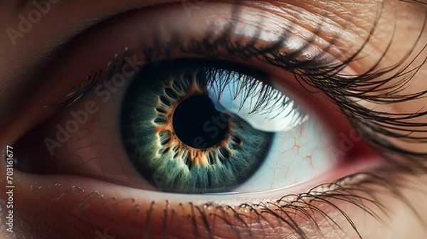 Obraz A close up of a person's blue eye