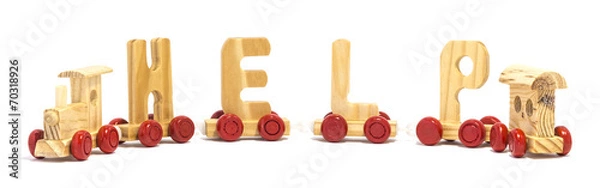 Fototapeta A train of HELP