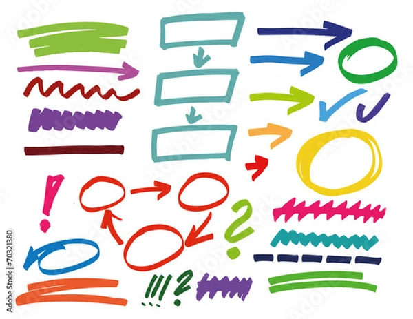 Fototapeta highlighter elements vector illustration