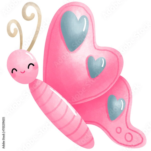 Obraz Smiley butterfly with heart