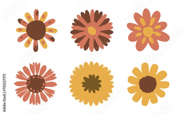Obraz Abstract flowers vector clipart. Spring illustration.