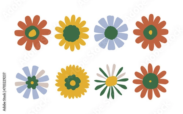 Obraz Abstract flowers vector clipart. Spring illustration.