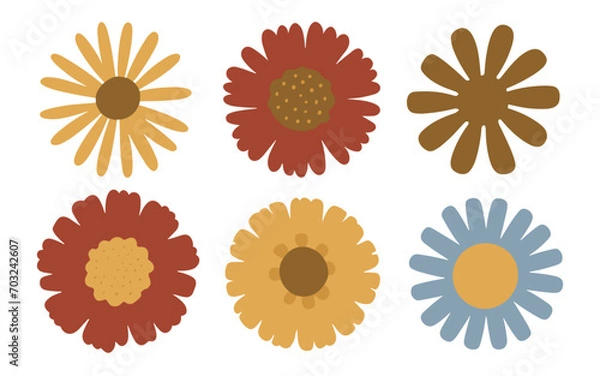 Obraz Abstract flowers vector clipart. Spring illustration.