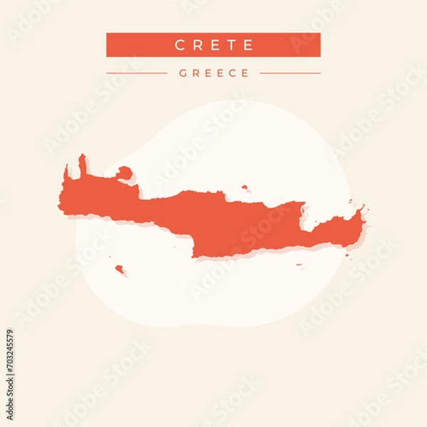 Obraz Vector illustration vector of Crete map Greece
