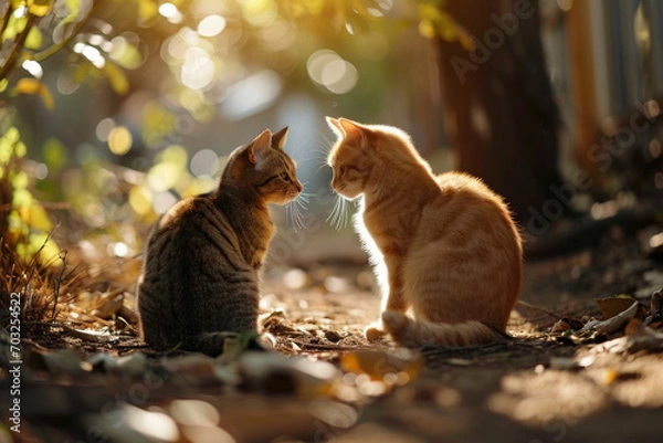 Obraz Friendship between cats, generative Ai
