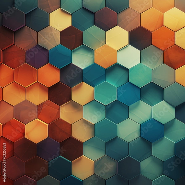 Fototapeta Randomly color hexagon shape for background