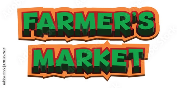 Fototapeta Farmer's Market lettering creative design vector design