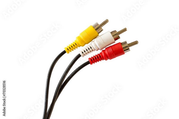 Fototapeta 3 color av cable isolated on white background