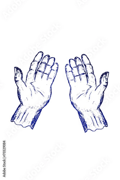 Fototapeta doodle praying position hand