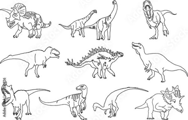 Obraz dinosaur coloring set for children