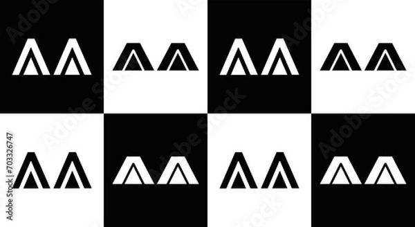 Obraz AA logo. AA set , A A design. White AA letter. AA, A A letter logo design. Initial letter AA letter logo set, linked circle uppercase monogram logo. A A letter logo vector design.	
