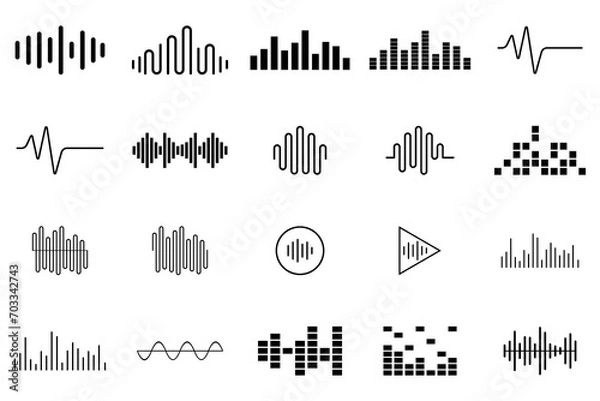 Obraz equalizer logo, sound wave music icon vector