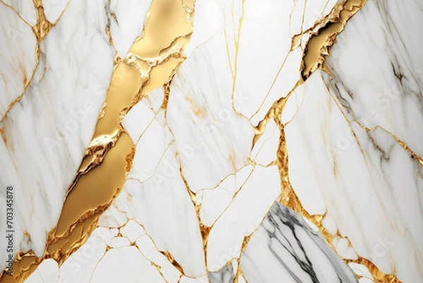 Obraz golden white marble tecture abstract background