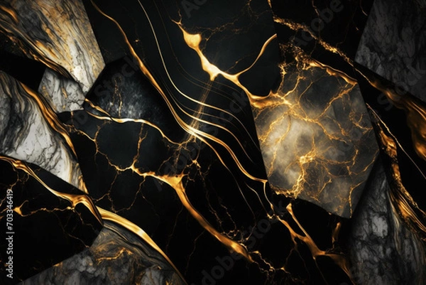 Obraz Golden black marble texture abstrack background