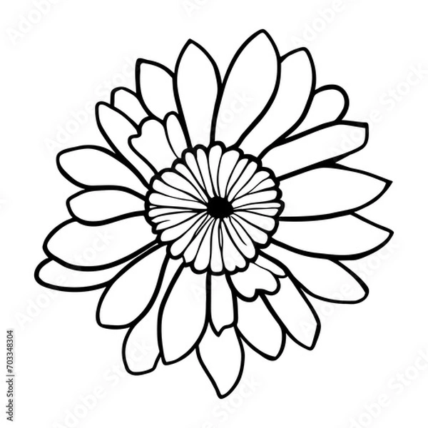 Fototapeta Hand drawn simple flower illustration