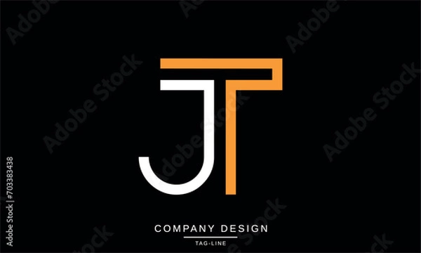 Obraz TJ, JT, Abstract Letters Logo Monogram