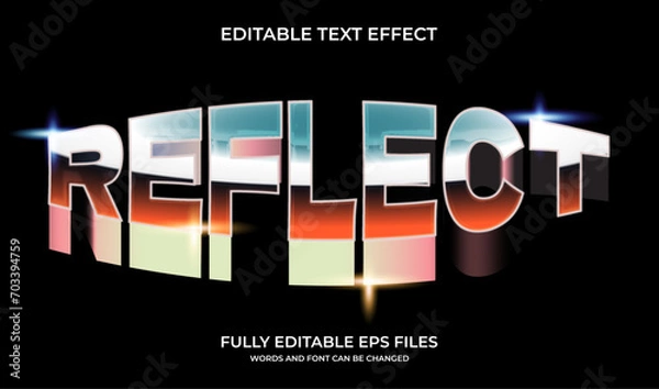 Obraz Reflect chrome metalic 3d editable text effect