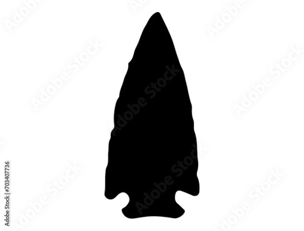 Obraz Native American stone arrowhead silhouette vector art