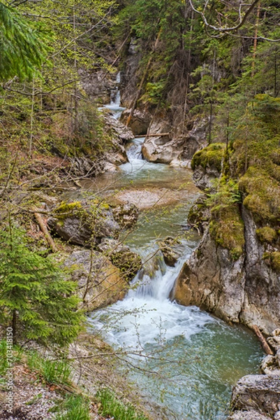 Fototapeta Mountain river in a rocky landscape