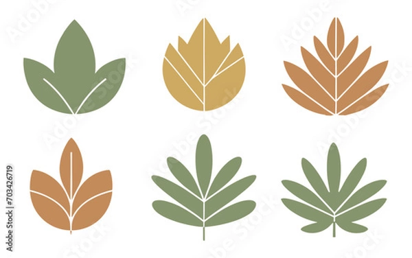 Obraz Abstract leaves vector clipart. Spring illustration.
