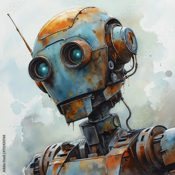 Obraz Robot watercolor IA générative