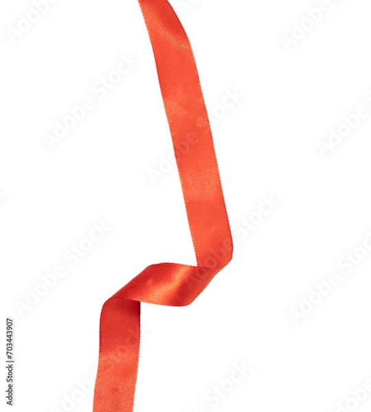 Fototapeta red ribbon isolated on white