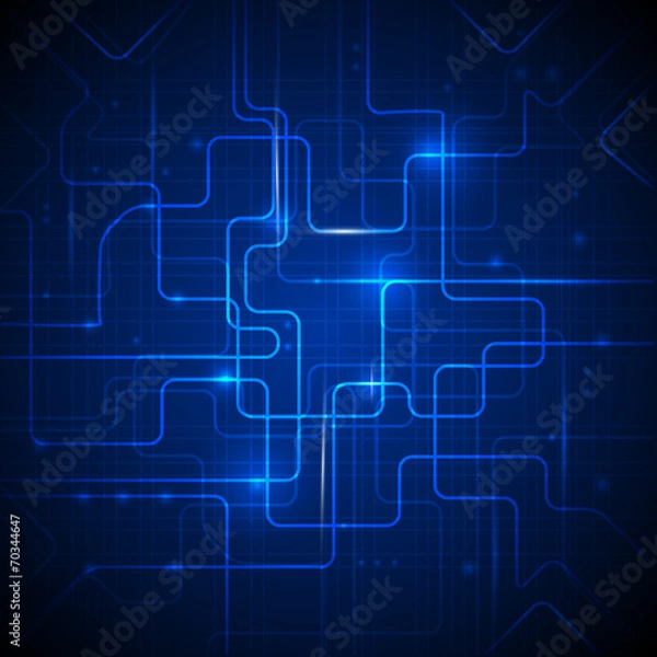 Fototapeta Abstract hi-tech blue background. Vector illustration.