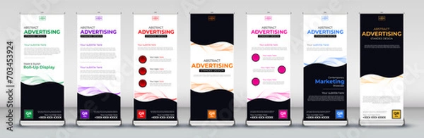 Obraz abstract roll up banner design Set