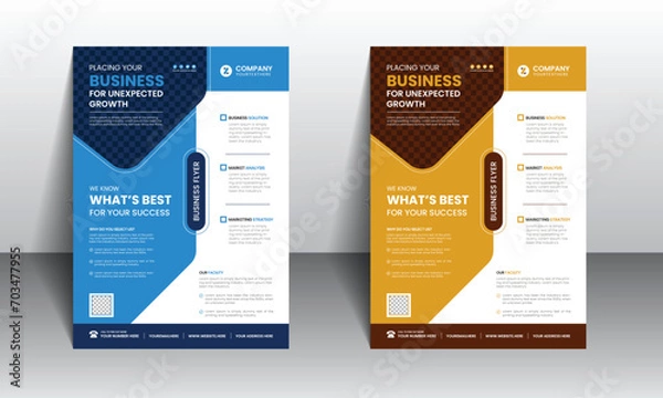 Fototapeta Flyer design for business, Travel, Education and home sale etc. Brochure in A4 size with colorful design.