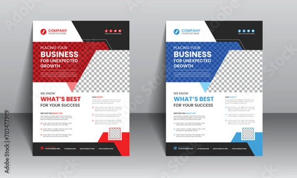 Fototapeta Flyer design for business, Travel, Education and home sale etc. Brochure in A4 size with colorful design.