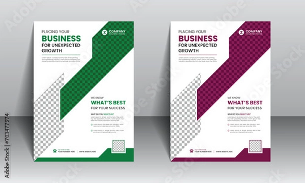 Fototapeta Flyer design for business, Travel, Education and home sale etc. Brochure in A4 size with colorful design.