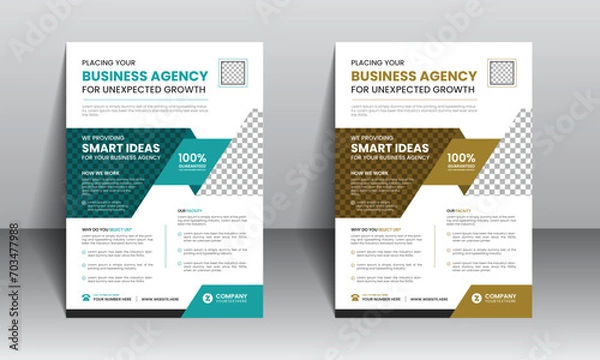 Fototapeta Flyer design for business, Travel, Education and Home sale etc. Brochure in A4 size with colorful design.