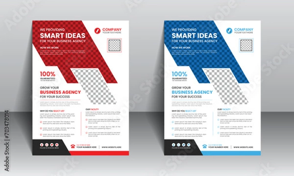 Fototapeta Flyer design for business, Travel, Education and Home sale etc. Brochure in A4 size with colorful design.