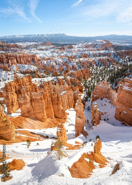Obraz Bryce Canyon National Park an American national park located in southwestern Utah. Giant natural red rocks seen from The Inspiration Point.