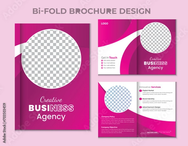 Fototapeta Simple  bi fold Brochure Design template