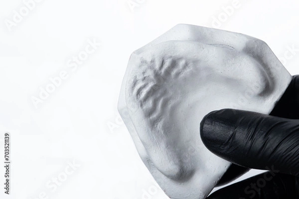 Obraz Upper anatomic edentulous cast on white background.