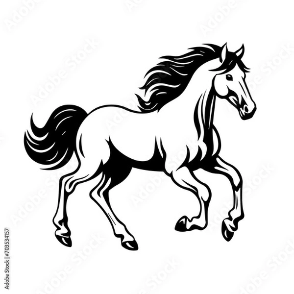 Fototapeta Dynamic Running Horse Vector Illustration