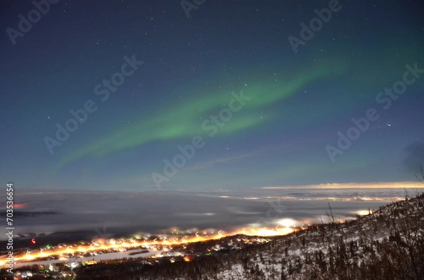 Obraz Aurora Borealis Over Anchorage Alaska