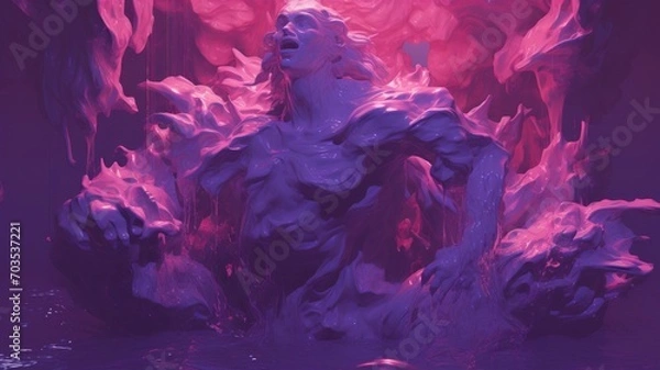 Fototapeta blue and red. Beautiful 4K purple Background. Digital Illustration. Generative AI