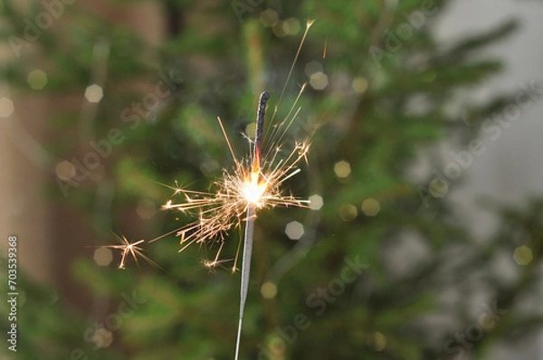 Obraz hand holding a sparkler