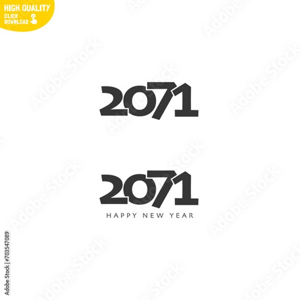 Fototapeta Creative Happy New Year 2071 Logo Design