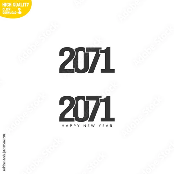 Fototapeta Creative Happy New Year 2071 Logo Design