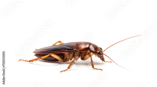 Obraz isolated cockroach, empty space on white background