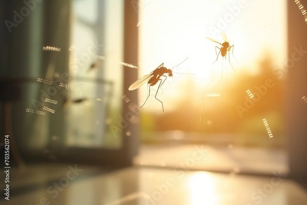 Fototapeta Home insect removal specialist in action, treating apartmant to eliminate insects