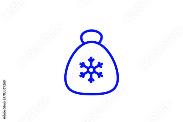 Fototapeta winter gift  illustration isolated on white. Vector illustration in flat style design.	