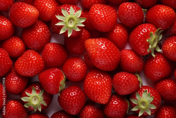 Obraz Strawberry texture background, Generative AI