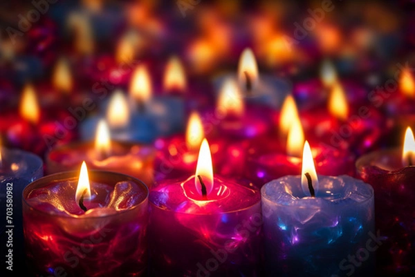 Obraz Miracle candles texture background, Generative AI