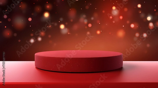 Fototapeta Simple product booth, podium, stage, product commercial photography background, cosmetics booth, 3D rendering