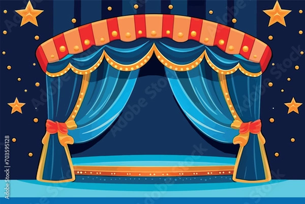 Fototapeta Puppet Theater Backdrop for cartoon animation