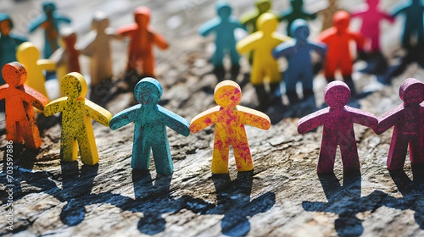 Fototapeta Intégration Sociale en Images : Célébrons la Diversité, AI Generative